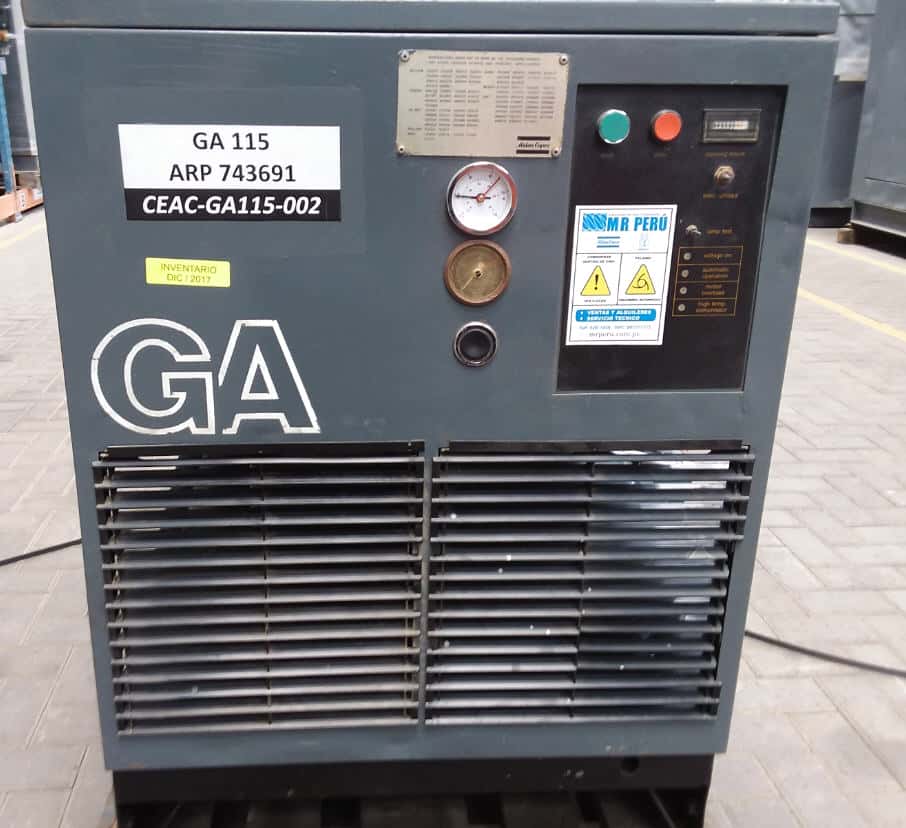 Compresor eléctrico de tornillos rotativos Atlas Copco GA 115